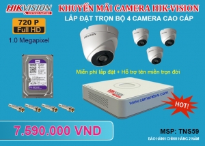 Lắp Đặt 04 Camera Hik-Vision 1.0 Megapixel VIP