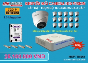 Lắp Đặt 16 Camera Hik-Vision 1.0 Megapixel VIP