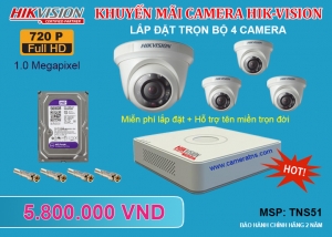 Lắp Đặt 04 Camera Hik-vision 1.0Megapixel