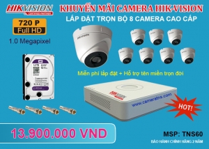 Lắp Đặt 08 Camera Hik-Vision 1.0 Megapixel VIP